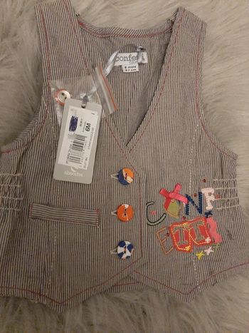 Gilet sans manches neuf etiquette confetti pour absorba 6 mois