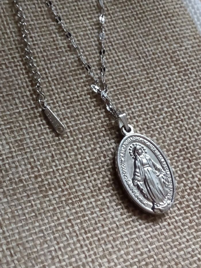 Collier argenté Vierge - photo numéro 3