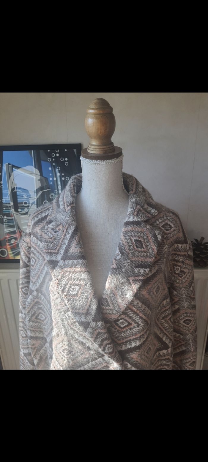 Veste/manteau Promod, rose, beige, blanc, taille: 44, neuf - photo numéro 5