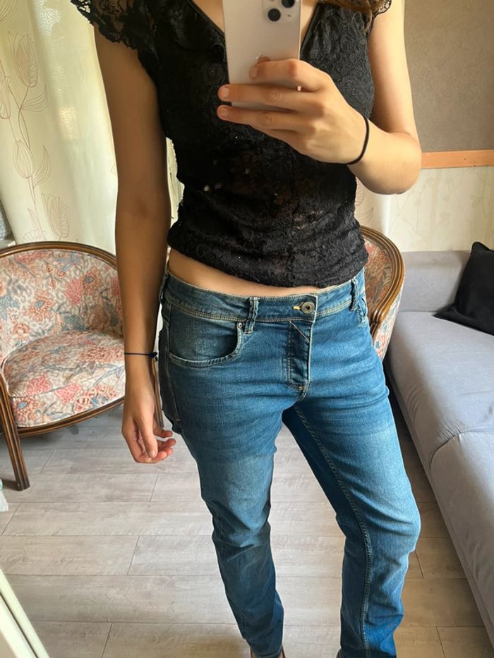 Jean denim taille basse vintage baggy cargo - photo numéro 3