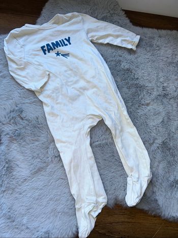 Pyjama fin jaune très pâle / blanc - 9 mois - Kiabi