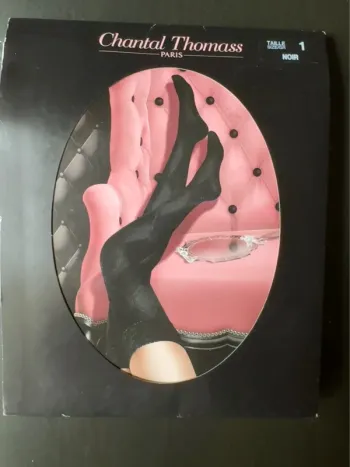 Chantal Thomass Bas-up 80D taille 1 / Motif losanges en relief, jarretière smockée