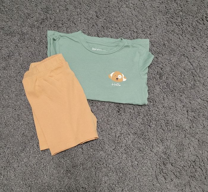 Lots 24/36mois garçon 🤎 T-shirt et short vert - photo numéro 1