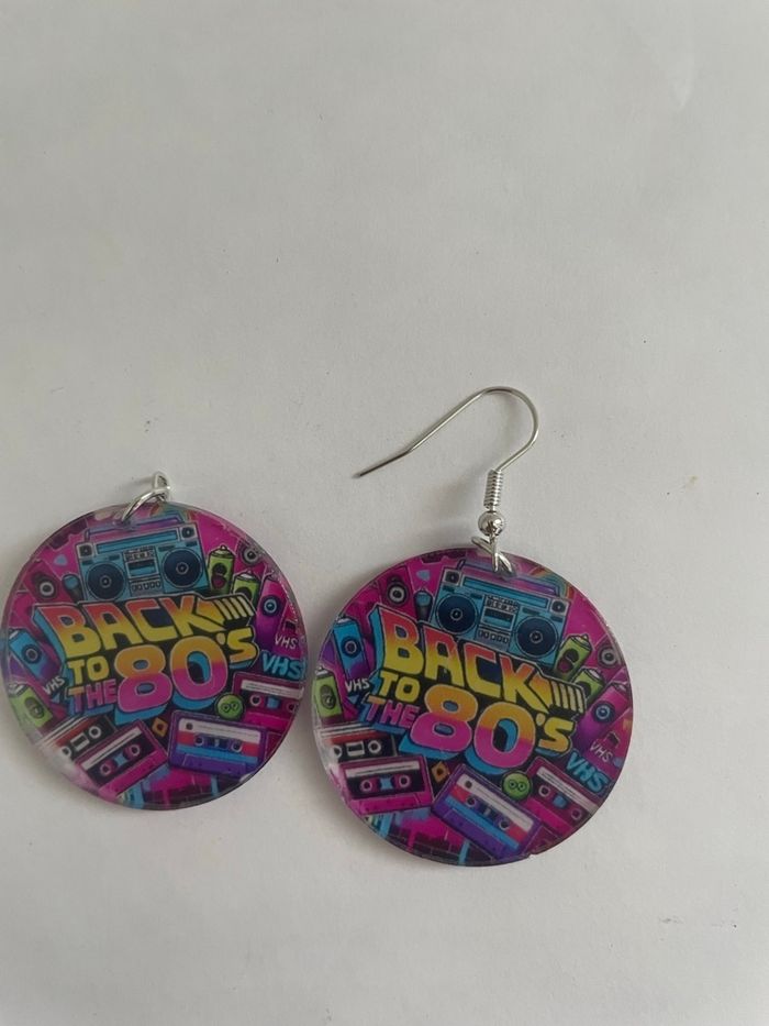 Boucle d’oreille retro année 80 - photo numéro 2