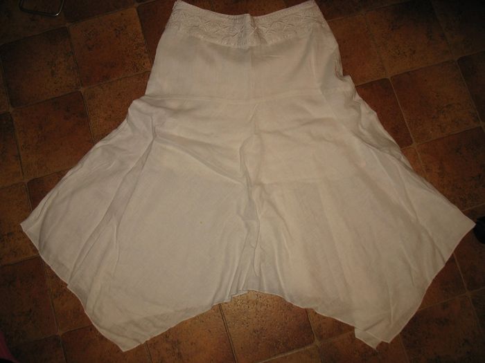 JUPE MI LONGUE BLANCHE "H&M" - TAILLE 38 - n°05