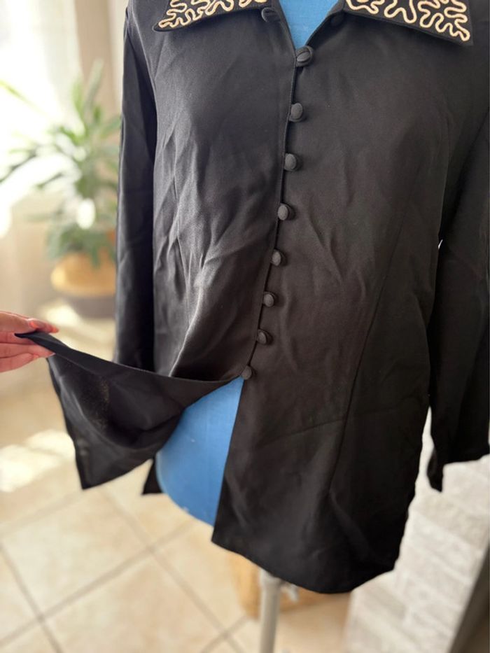 Blouse manche longue Carole Richard - matière fluide - noir - taille 40/L - photo numéro 4