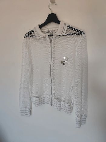 Sweat zippé blanc transparent taille 44 année 2000