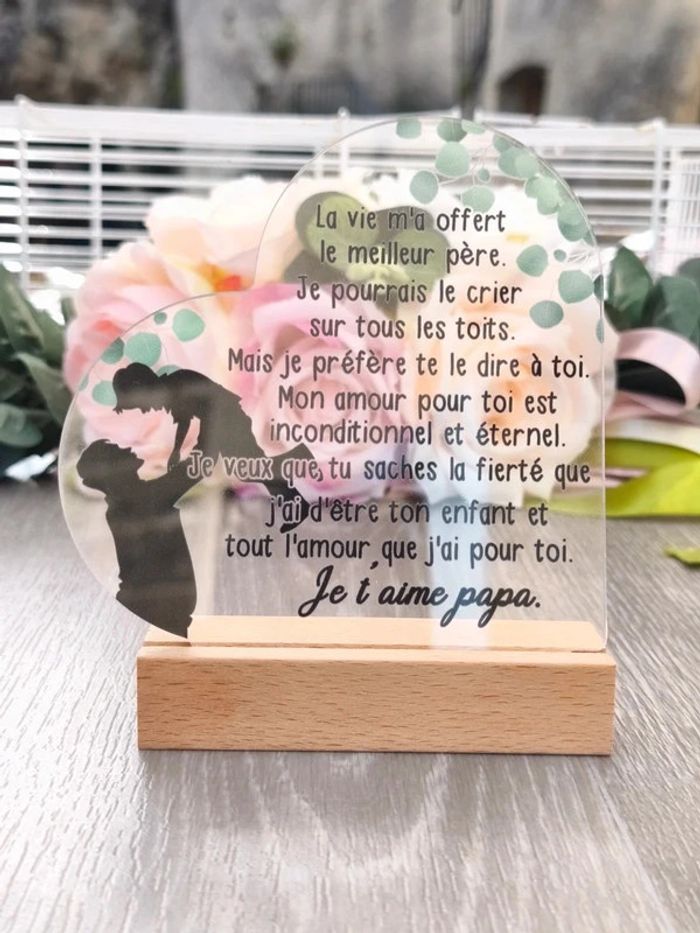 Plaque cœur " Je t'aime PAPA "