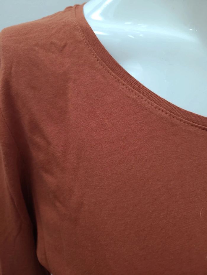 T shirt orange manche 3/4 kiabi taille XL - photo numéro 3