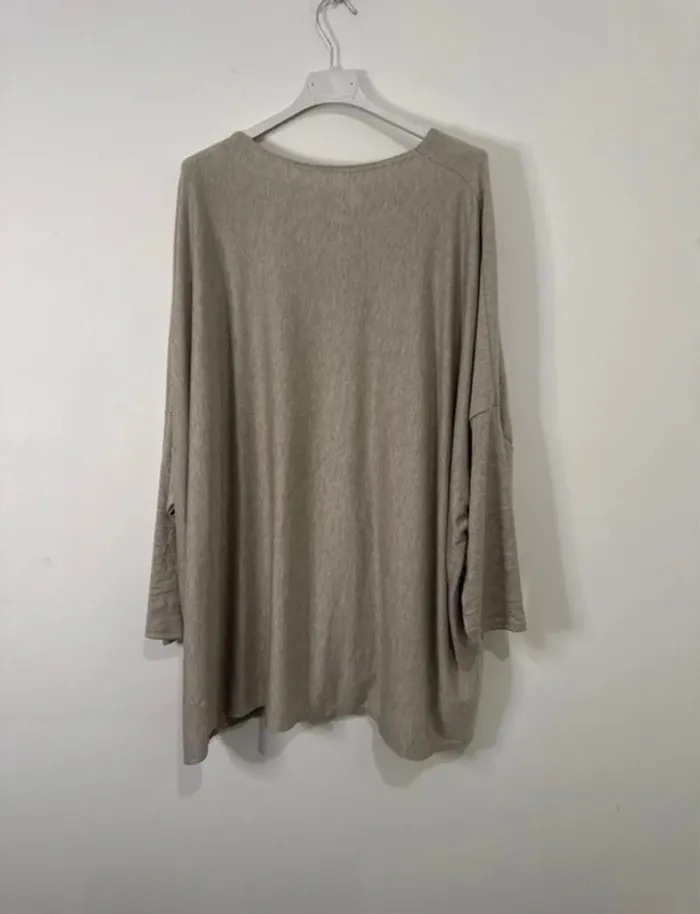 Tunique Femme Gris Clair – Grande Taille 56 – Manches Longues - photo numéro 4