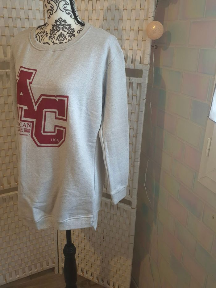 Joli sweat American College USA gris chiné femme TM / 38 - photo numéro 4