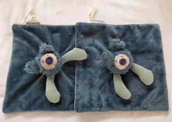Lot de 2 doudous koala carré plat bleu et gris - Les Zazous- Moulin Roty