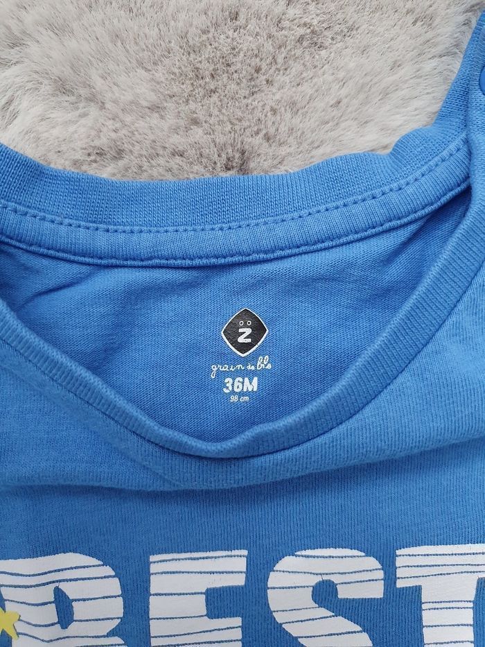 T.shirt manches longues bleu Grain de blé 3 ans / 36 mois - photo numéro 5