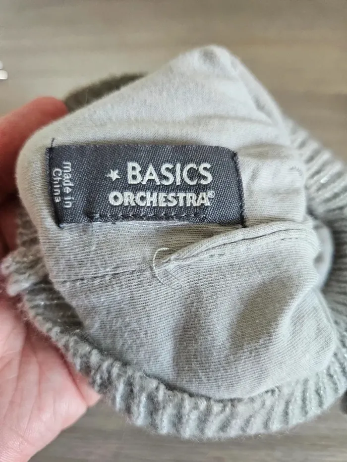 Petit bonnet gris à noeud 3/6 mois 41cm - photo numéro 4