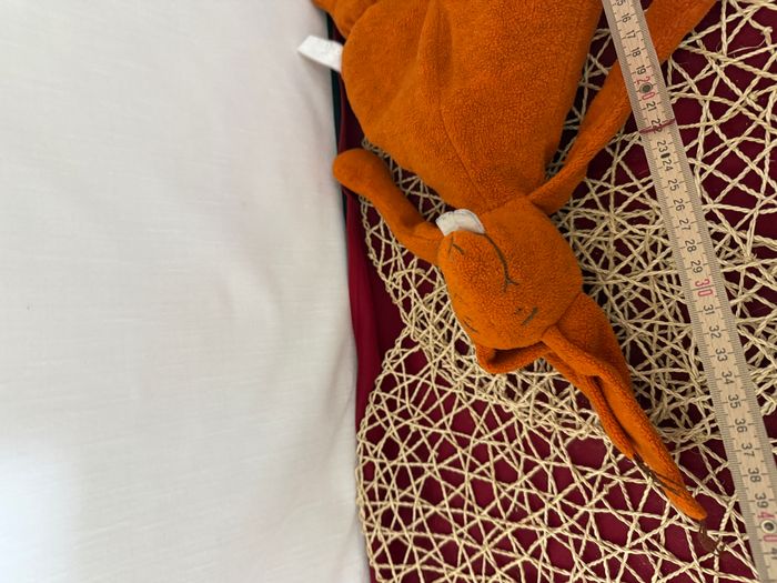 Peluche Lapin KIK. ERIK.I Orange et blanc poils ras 32 cm - photo numéro 3