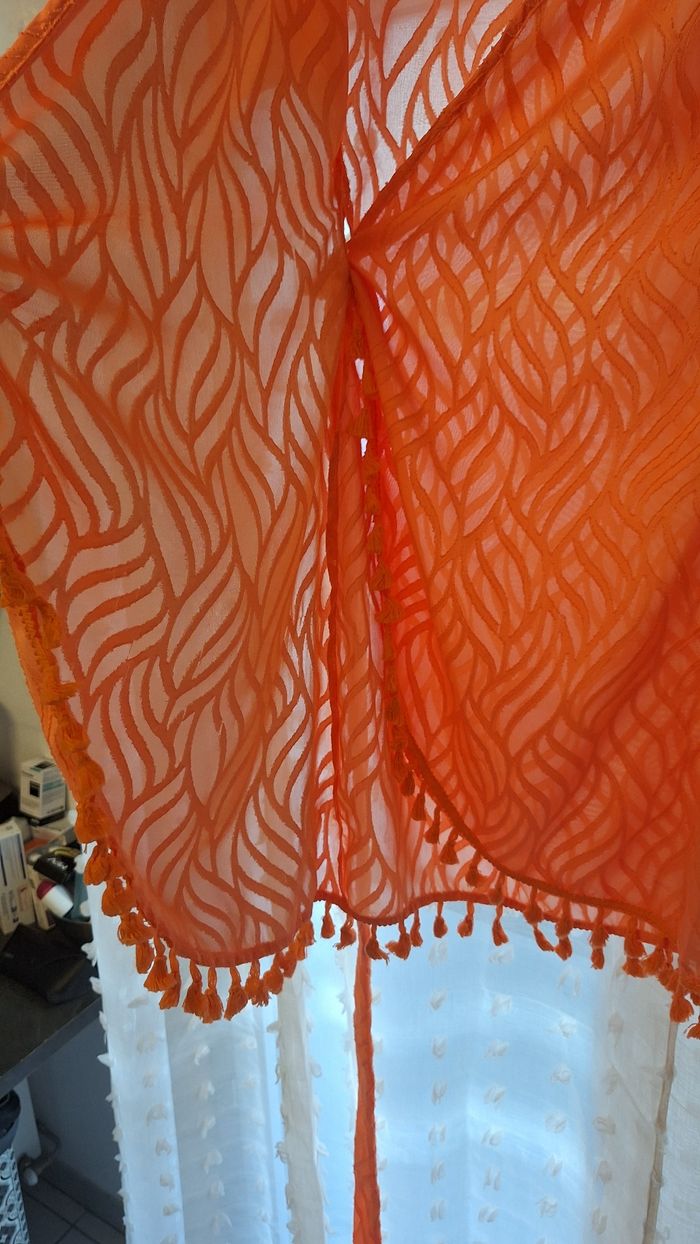 Kimono de plage orange à fermeture portefeuille - photo numéro 7