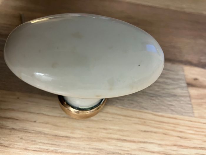 Ancienne poignée de porte en céramique blanche - photo numéro 7