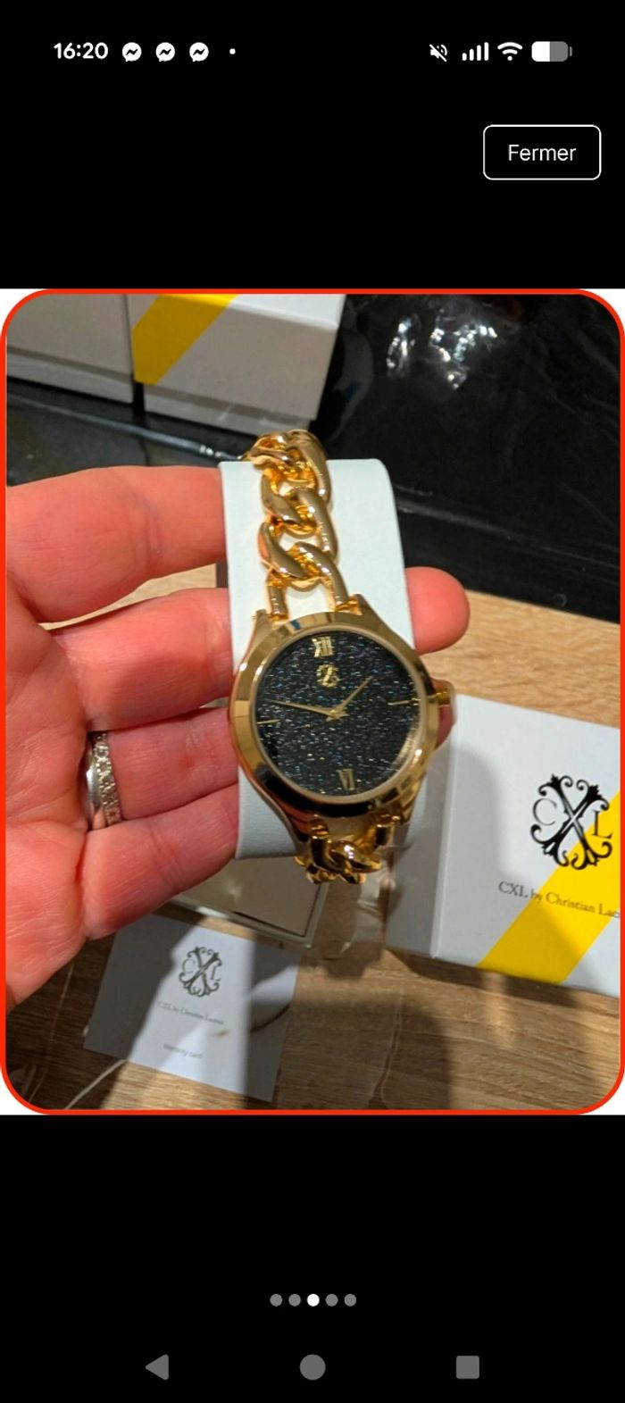 Montre CXL by Christian Lacroix - Dorée & Cadran Pailleté (NEUVE) - photo numéro 3