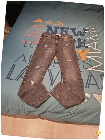 Jean skinny fit troué gris zara 40 homme