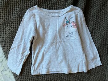 Tee shirt manches longues motif licorne