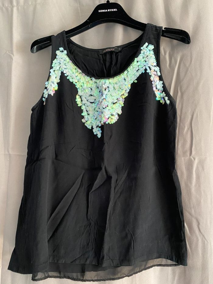 Débardeur noir à sequin - photo numéro 4
