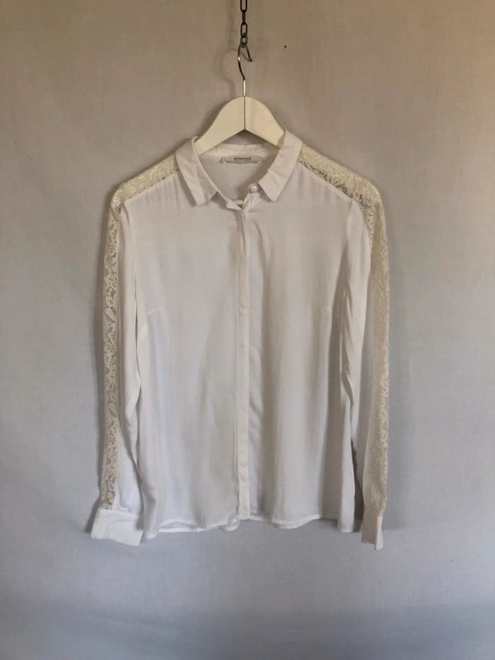 Chemise blanche manches longues dentelle Promod taille 36 38 très bon état - photo numéro 10