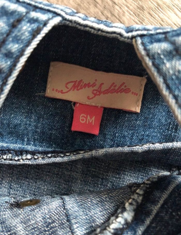 Salopette robe en jean 6 mois - photo numéro 7