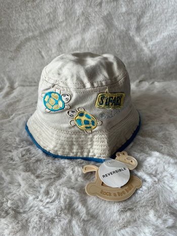 Bob réversible beige et bleu Rock a bye baby 3-6 mois 43 cm