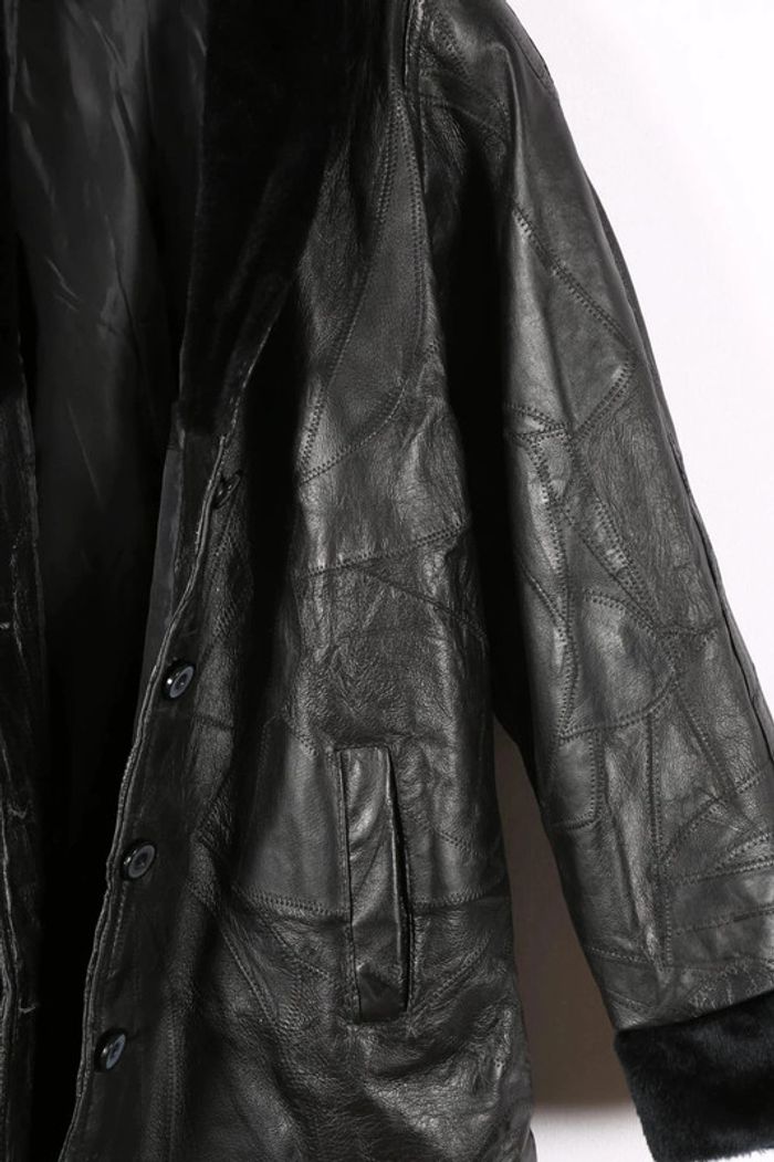 Adorable manteau vintage 80's en cuir motif patchwork (#240489) - photo numéro 10