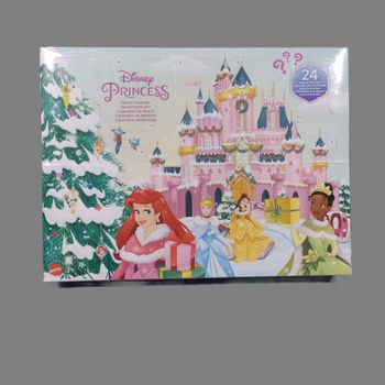 Mattel Disney Princess Calendrier De L’Avent Avec 24 Surprises, 4 Mini-Poupées (Tiana, Cendrillon, A