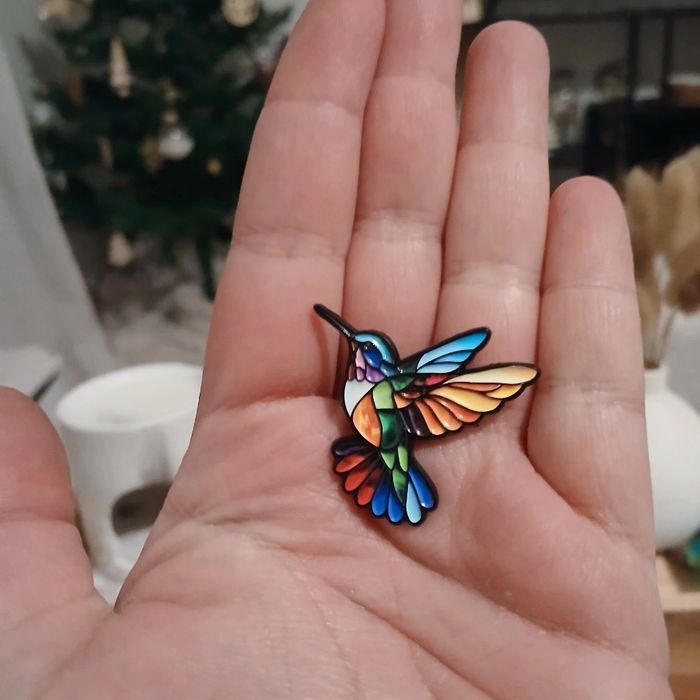 Pin's colibri multicolore - photo numéro 2