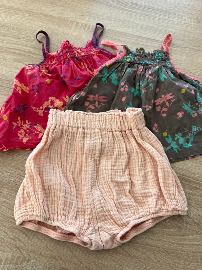 Short en gaz de coton