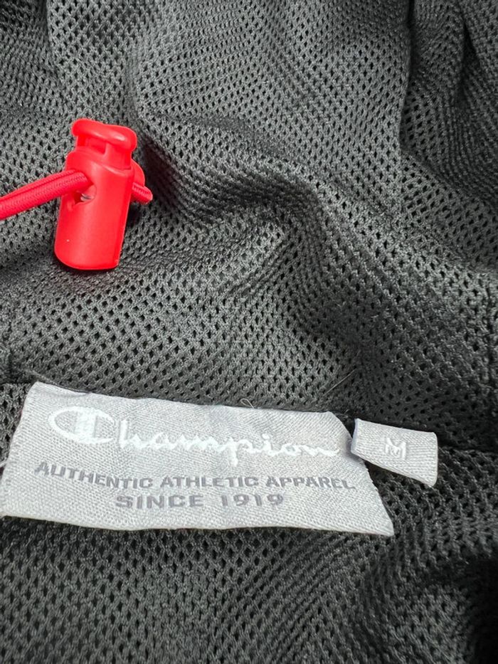 Veste à capuche vintage Champion Noire et Rouge Taille M - photo numéro 7