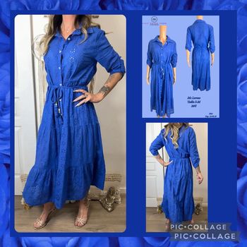 💙 robe ajourée bleue roi à louer mi longue NEW (vidéo portée dispo ) 💙