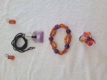 Parure ambre-améthyste