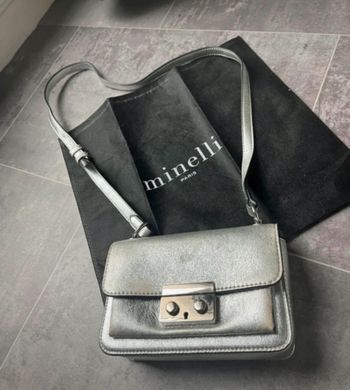 Sac bandoulière minelli argenté