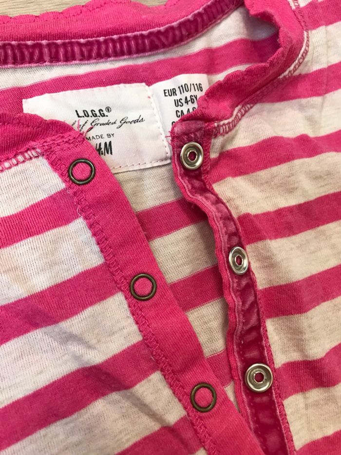 Tee shirt rayures roses - photo numéro 3