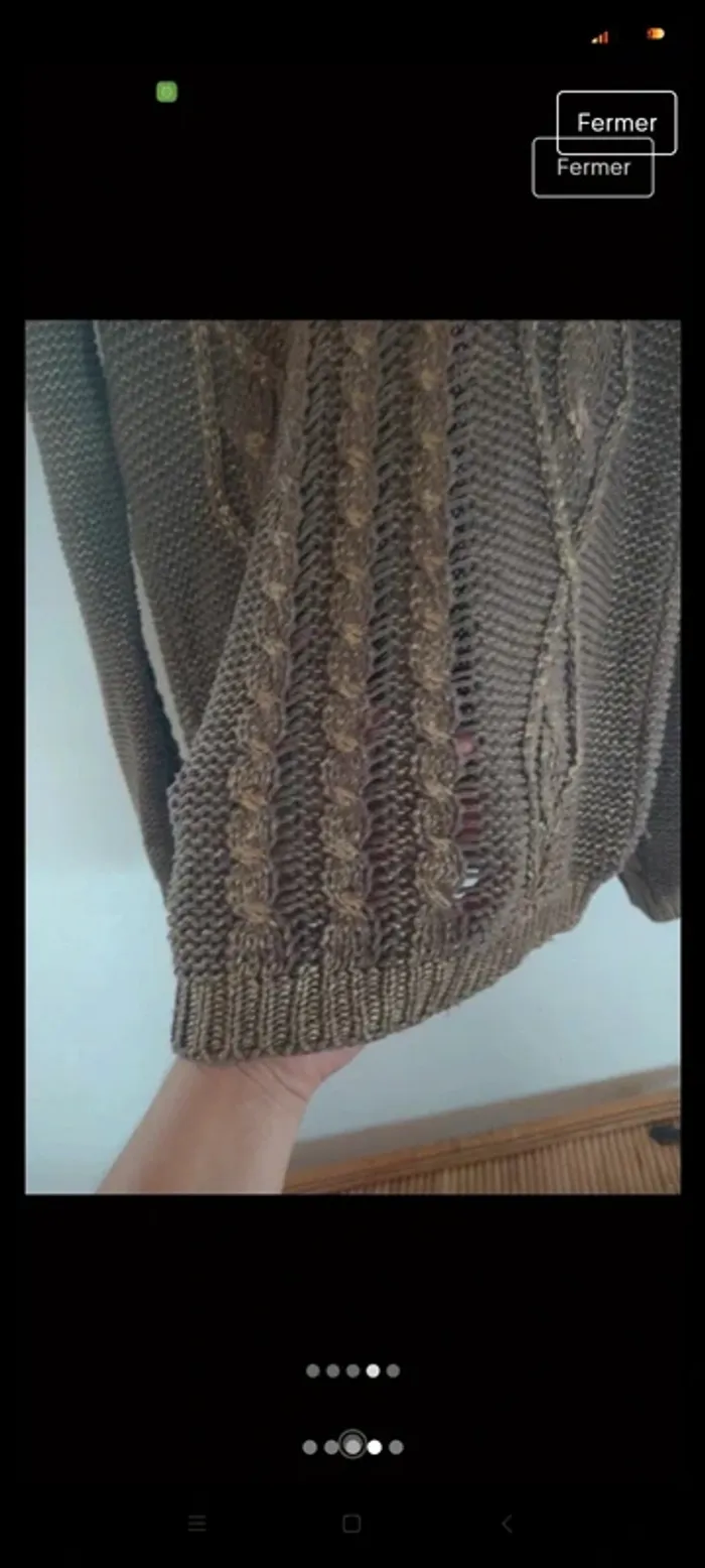 Pull grosses mailles doré Stradivarius 40 - photo numéro 4