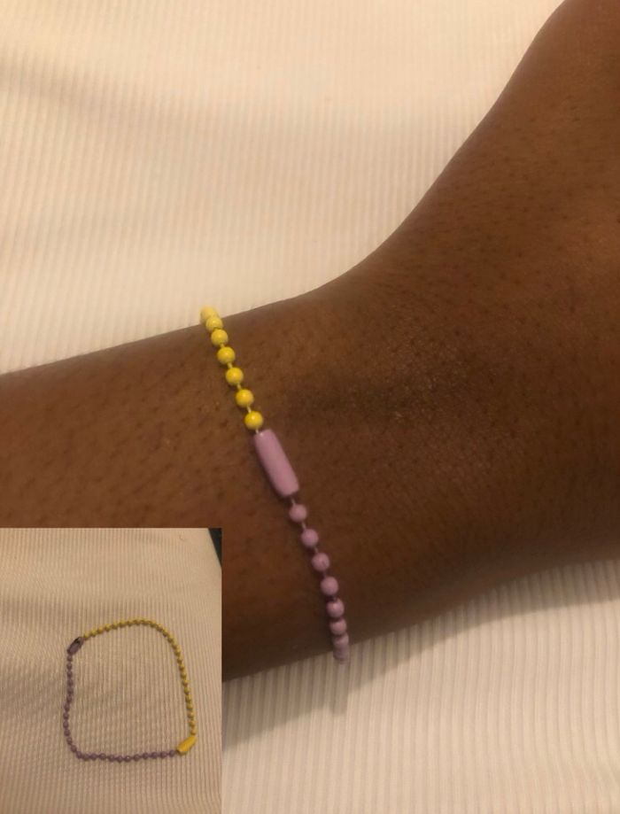 Bracelet violet / rose/ jaune - photo numéro 5