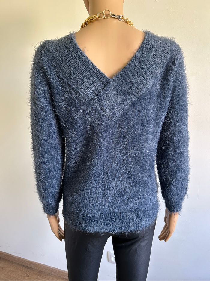 Pull bleu tout doux à manches longues Morgan taille M comme neuf - photo numéro 5