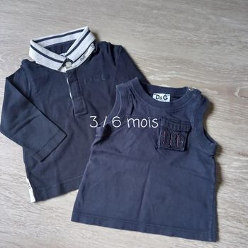 Lot de 2 hauts D&G garçon 3 /6 mois