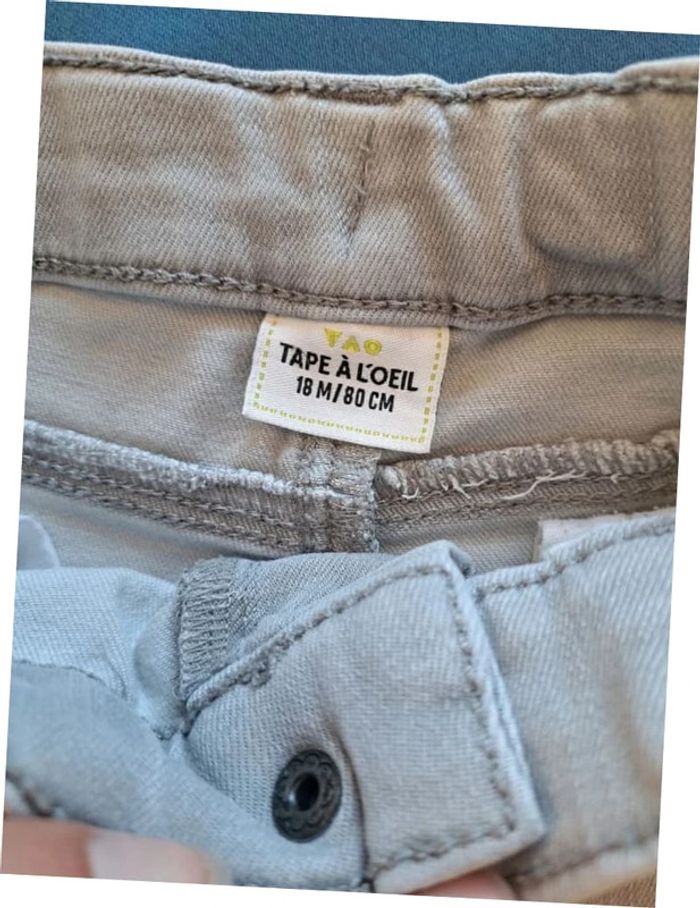 Pantalon TAO Tape à l'œil - 18 mois - gris - photo numéro 2