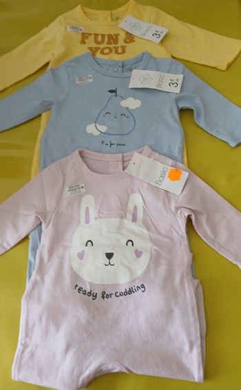 lot de trois pyjamas fille en coton 53 cm 1 mois 
