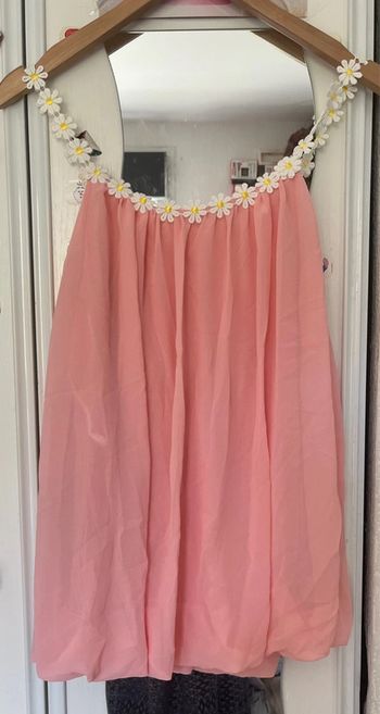 Débardeur en tulle doublé, bretelles sous forme de marguerite, rose claire , produit en Italie, S
