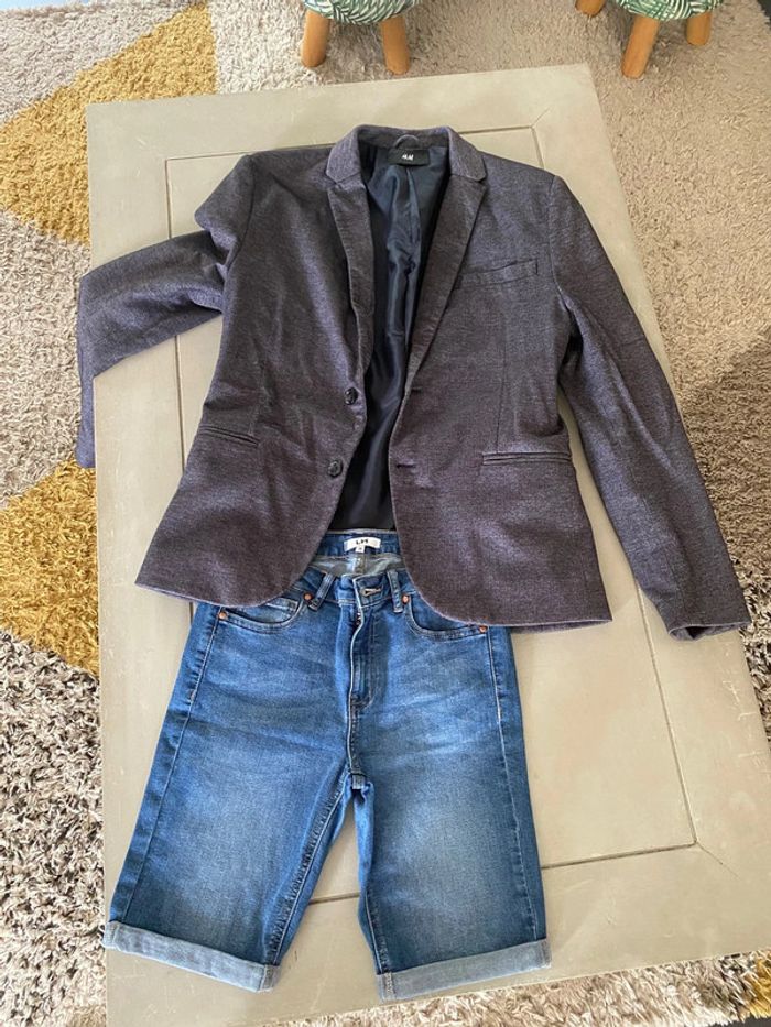 Blazer H&M bleu marine chiné taille 38/40 - photo numéro 19