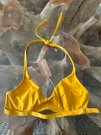 Haut de maillot de bain Maison Lejaby jaune Moutarde clous ananas