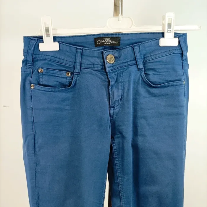 Pantalon slim stretch bleu roi Cimarron taille 36 en coton élasthanne A1487 - photo numéro 2