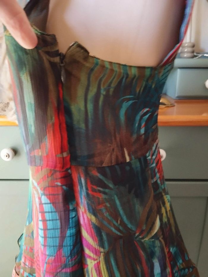 🐝Robe d'Été Imprimé Floral & Froufrous Toscane T44+🐝 - photo numéro 12