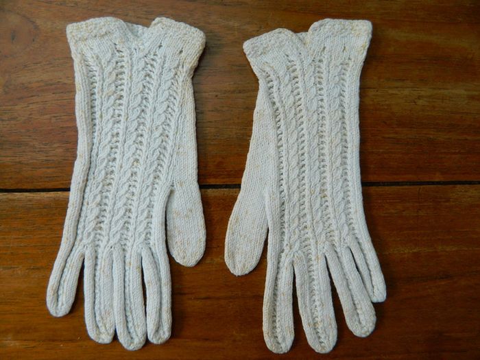 Gants de cérémonie vintage en crochet T 7 1/2