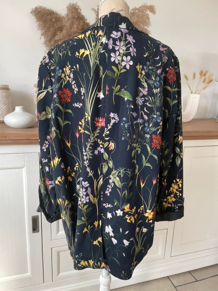 Veste marine fleuri Camaïeu - photo numéro 3